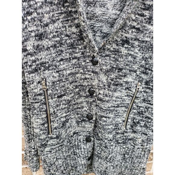 J. Crew Sweater Cardigan Small Womens Long Button Front Zippered Pockets Wool Bl - Picture 2 of 4